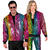 NEU Herren-Kostm Disco-Bomberjacke mit Pailletten, Regenbogen-Leopard, Gre S-M Bild 3