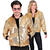 NEU Unisex-Kostm Disco-Bomberjacke mit Pailletten, gold, Gre S-M