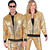 NEU Unisex-Kostm Disco-Bomberjacke mit Pailletten, gold, Gre S-M Bild 3