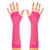 Netzhandschuhe, neonpink, ohne Finger, lang