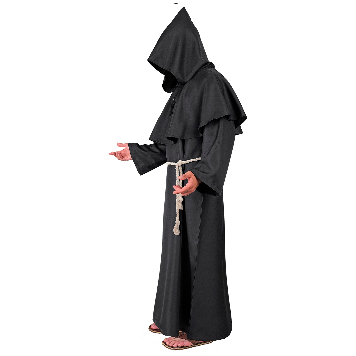 NEU Herren-Kostm Dunkler Mnch, inkl. Robe, Kapuze, Grtel und Kette, Gr. S-M Bild 2