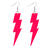 NEU Ohrringe 80s Blitze, neonpink
