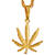 NEU Hanfblatt-Kette, gold, 65 cm