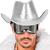 Cowboyhut mit Pailletten, silber