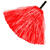 Pompon / Pom Pom mit Griff, 1 Stck, Rot - Rot