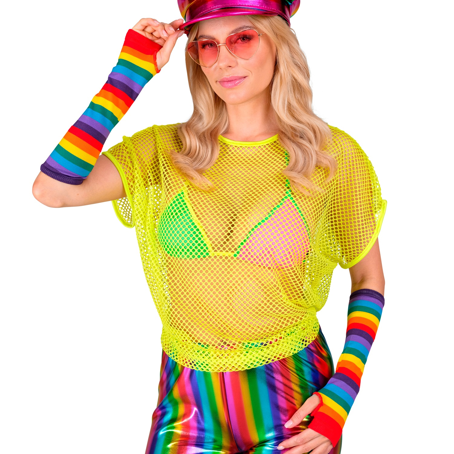 NEU Armstulpen Regenbogen, fingerlos Bild 2
