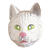 Maske Katze aus Plastik, weiß