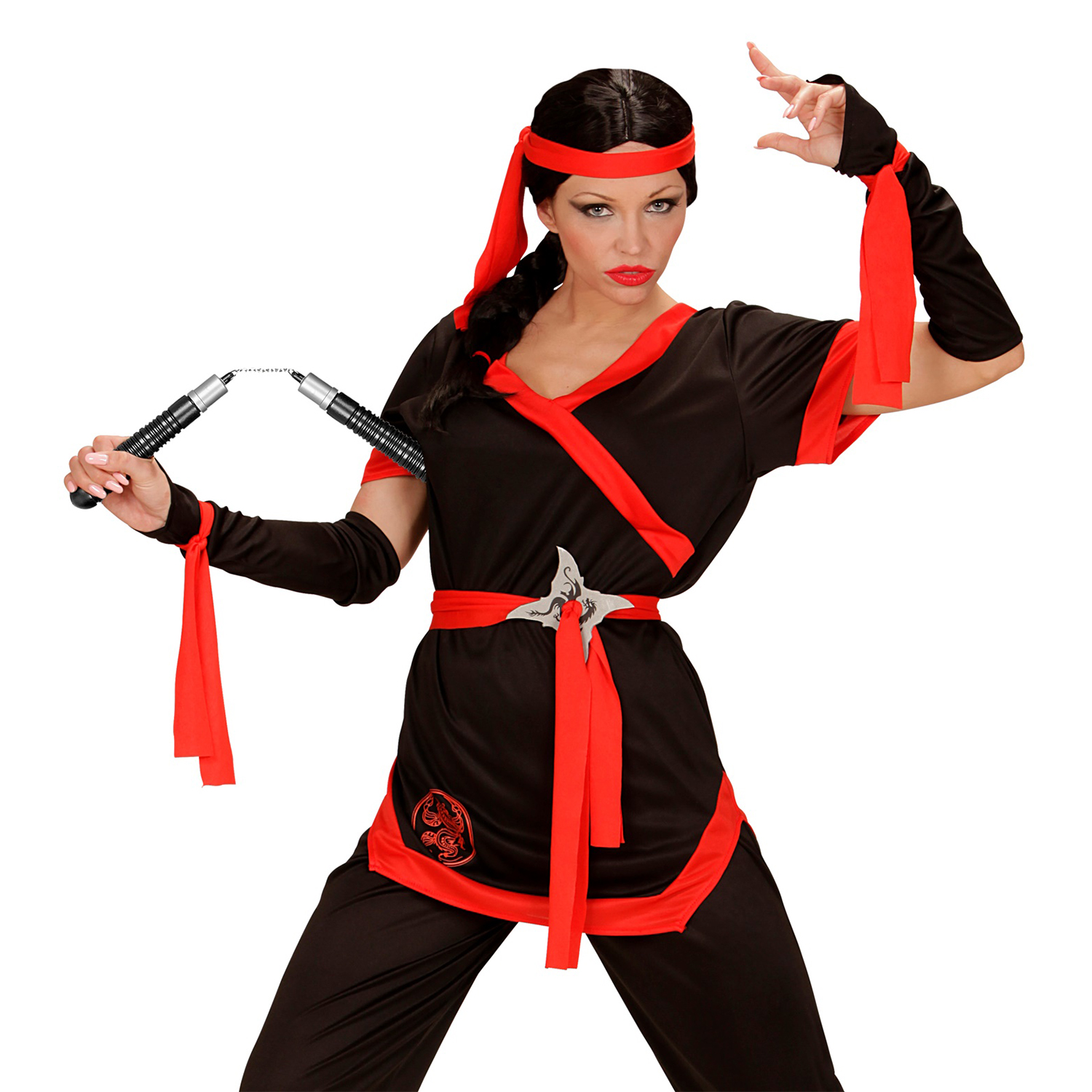 NEU Ninja-Kostüm-Zubehör Nunchaku / Spielzeug aus Kunststoff, Größe: ca. 19 cm Bild 2