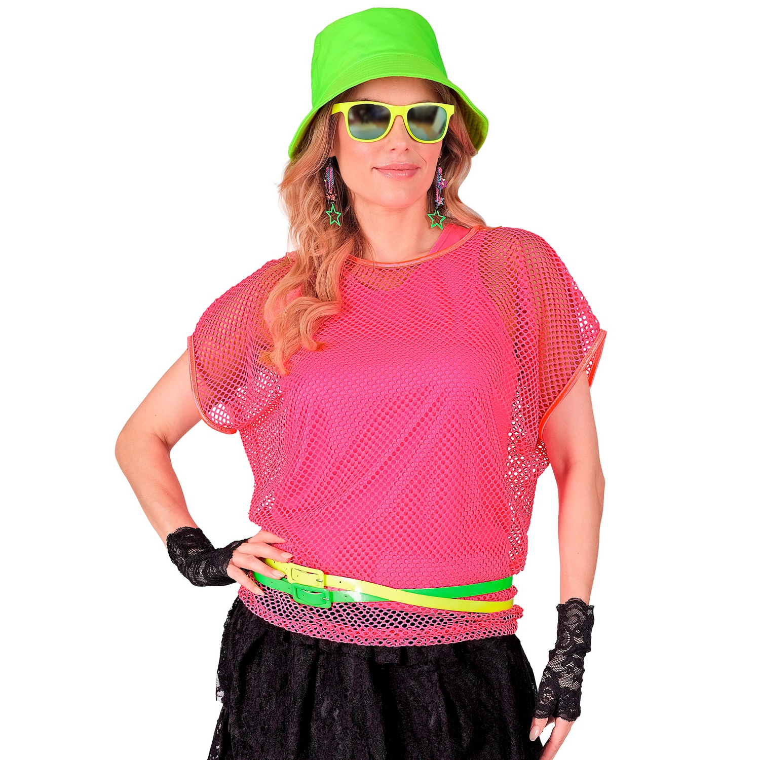 NEU Netz-Shirt kurzarm, neon-pink, Einheitsgre Bild 2