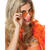 Brille Hippie, runde, orange Glser aus Metall