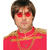 Brille Hippie, runde, rote Glser aus Metall