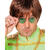Brille Hippie, runde, grne Glser aus Metall
