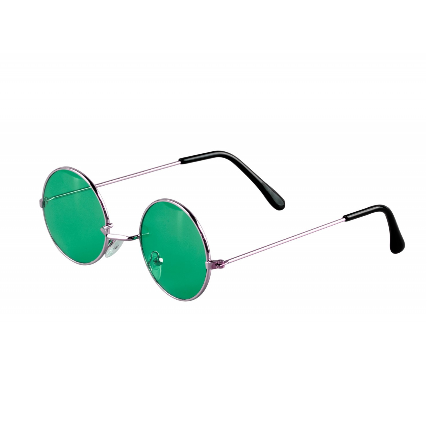 Brille Hippie, runde, grne Glser aus Metall - Grn