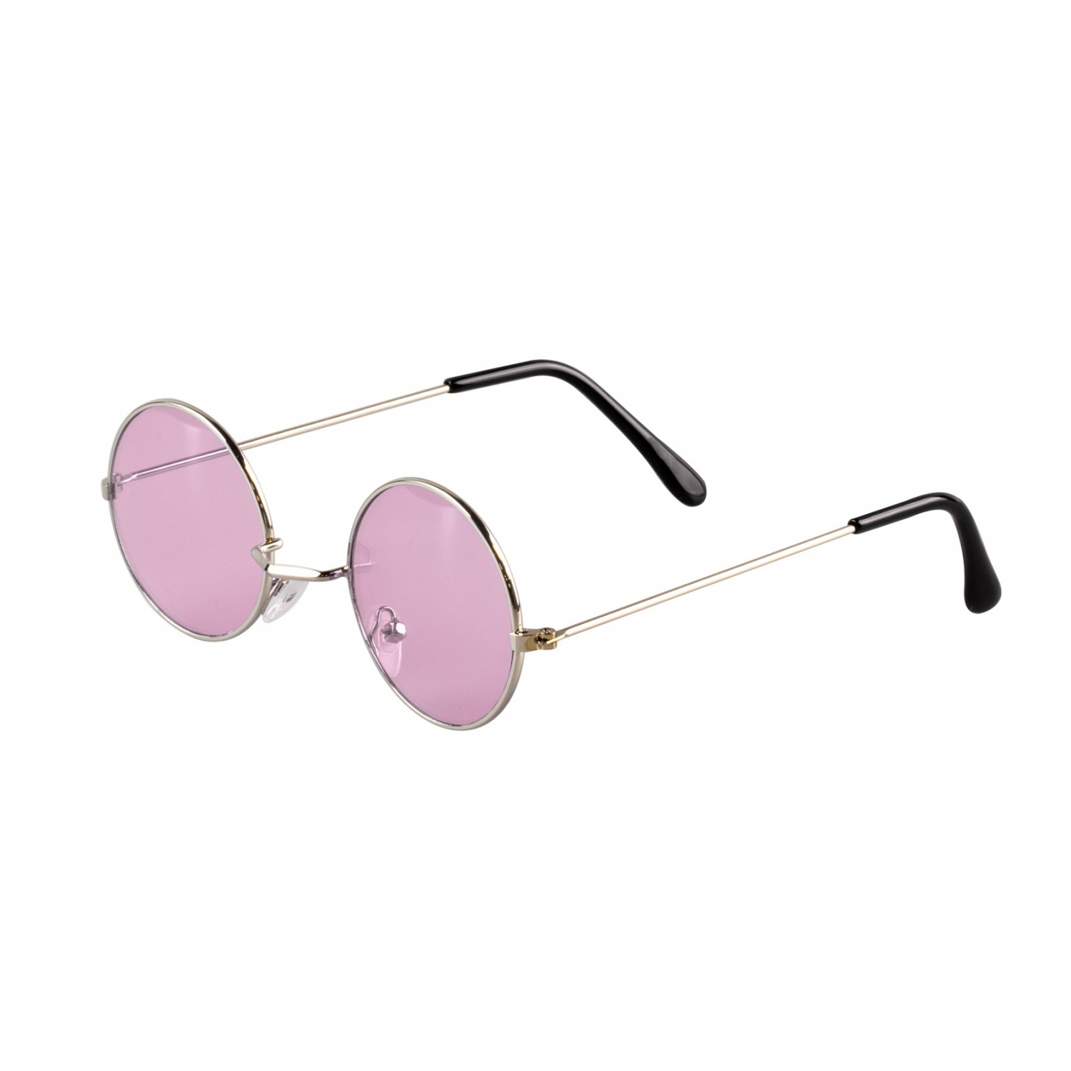 Brille Hippie, runde, rosa Glser aus Metall - Rosa