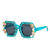 NEU Brille Festival mit Strasssteinen und Blumen, blau
