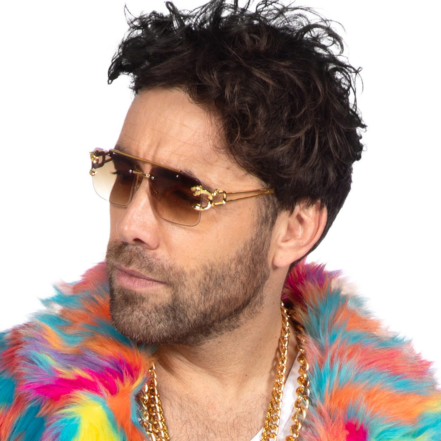 NEU Brille Festival Leopard, mit goldenen Bgeln Bild 3