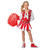Kinder-Kostüm Cheerleader, rot-weiß, Gr. 116
