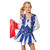 Kinder-Kostüm Cheerleader, blau-weiß, Gr. 116 - Größe 116