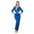 NEU Damen-Kostm Luxus-Stewardess, 4-tlg. mit Oberteil, Hose, Mtze und Schal, blau Gr. 36