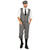 Herren-Kostüm wilde 20er Finn, grau, Gr. 58 - Set mit Hose, Weste und Mütze - Größe 58