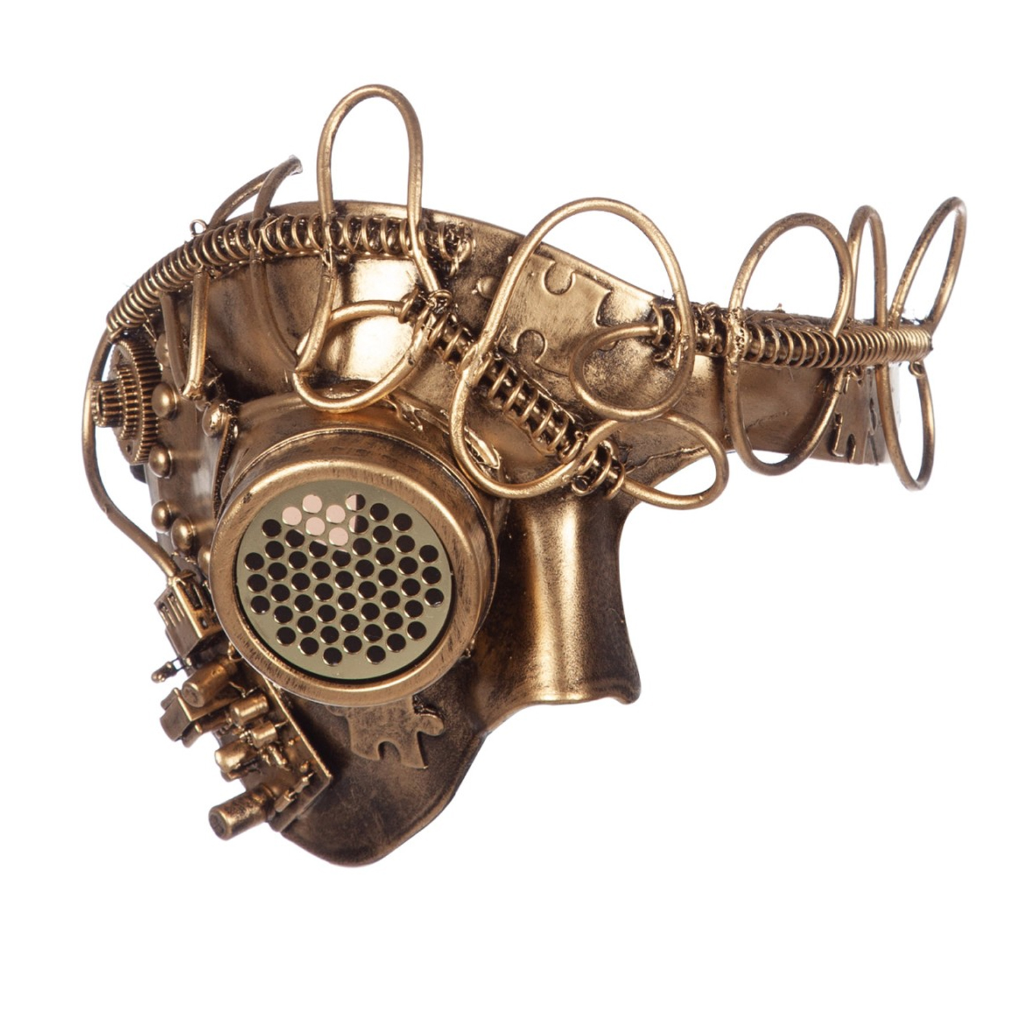 Maske Steampunk Halbmaske, gold Bild 2