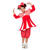 SALE Kinder-Kostüm Clown Reifrock rot-weiß, Gr. 164