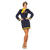 Damen-Kostüm Pilotin, blau/gelb, Gr. 36