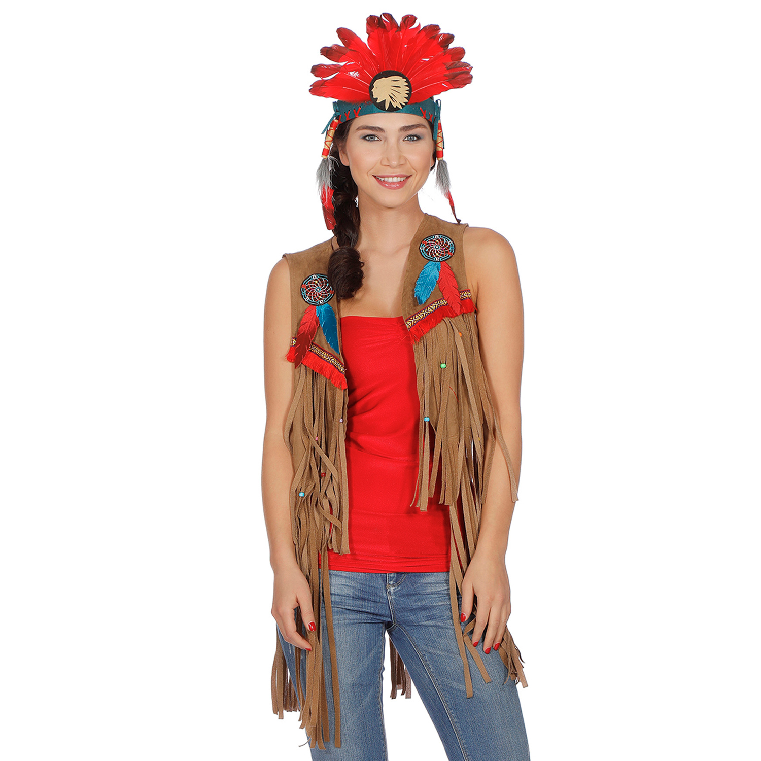 Damen-Weste Hippie / Indianerin mit Fransen, Gr. 34-36 Bild 4