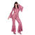 NEU Damen-Kostm 70er-Jahre Catsuit mit Grtel, pink, Gr. 36