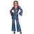NEU Damen-Kostm 70er-Jahre Catsuit lila/blau, mit Stirnband, Gr. 36