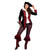 NEU Damen-Kostüm Piratin, 3-tlg. mit Hose, Jacke und Gürtel, burgund-schwarz, Gr. 48 - Größe 48