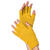 Handschuhe gestrickt, fingerlos, gelb - Gelb