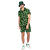 NEU Herren-Kostm Festival-Set Hanf mit Hemd und Hose, schwarz-grn, Gr. S