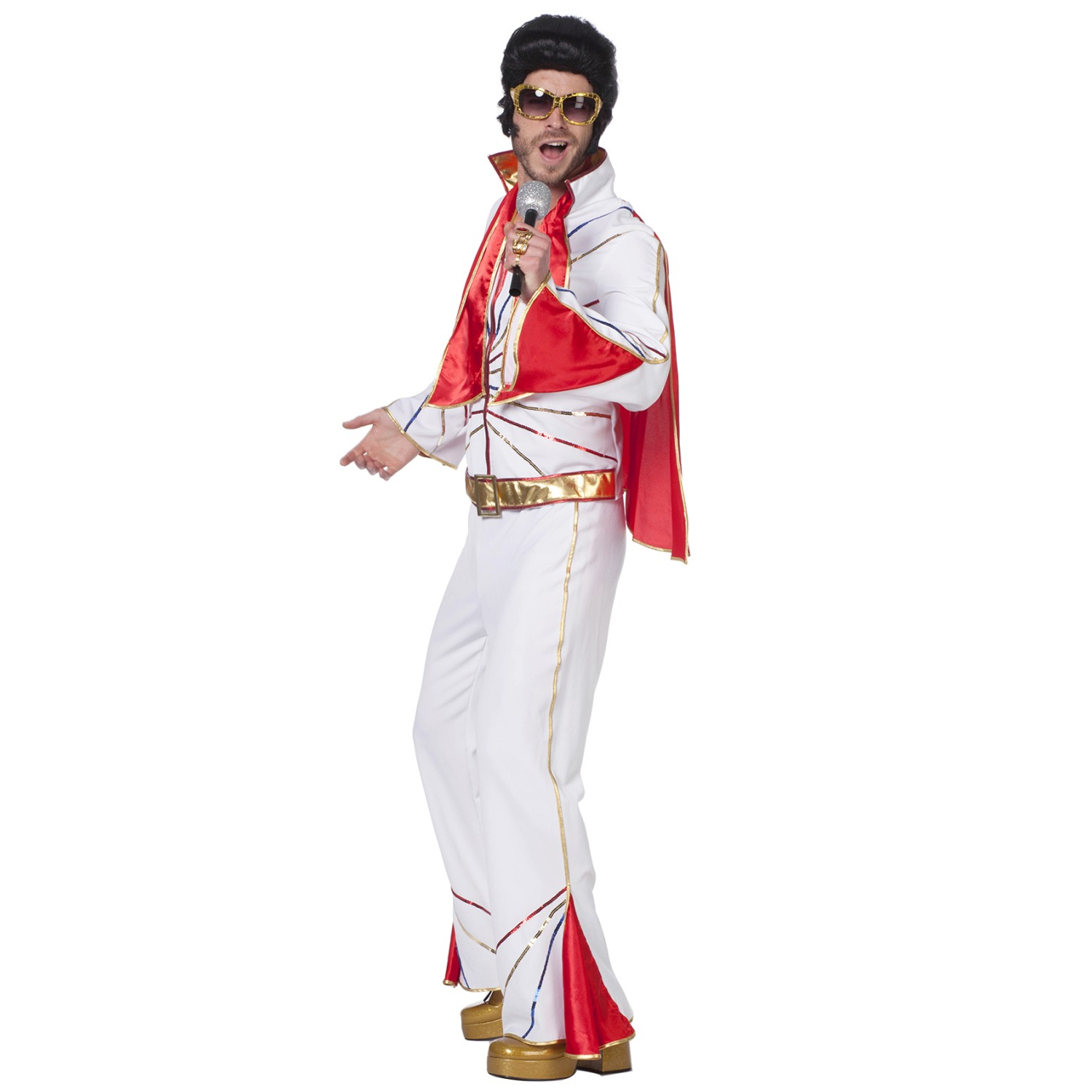 Herren-Kostüm Mr. Elvis, weiß/rot, Gr. 50-52 Bild 2