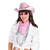 NEU Halstuch Bandana mit Strass-Fransen, rosa-silber