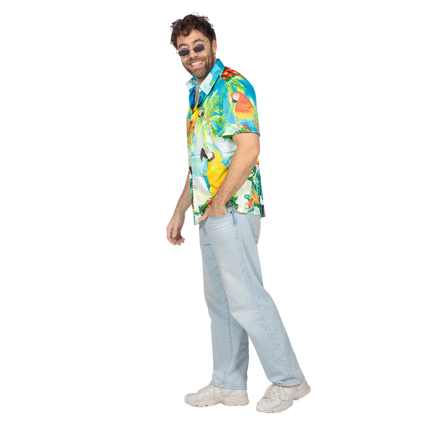 NEU Herren-Kostm Hawaii-Hemd Papagei, bunt, Gr. S Bild 2