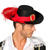 SALE Hut Musketier schwarz mit Feder & Hutband rot