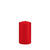 Getauchte glatte Stumpen-Kerze, ca. Höhe: 130mm, Ø 70mm, Farbe: Rot - Rot