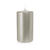 SALE Getauchte glatte Stumpen-Kerze, ca. Hhe: 150mm,  80mm, Farbe: Silber - Silber