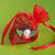 SALE Beutel aus Organza mit Herzrahmen, rot, 4 Stk. Bild 2