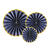 Dekorative Rosetten in 3 Gr��en - Marine-Blau, Set mit 3 St�ck