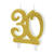 Geburtstagskerze Zahl ''30'', gold, 7,5cm