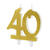 Geburtstagskerze Zahl ''40'', gold, 7,5cm