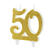 Geburtstagskerze Zahl ''50'', gold, 7,5cm