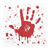 Servietten Blutige Hand, 33x33 cm, wei�-rot, 20 Stk.