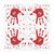 Servietten Blutige Hand, 33x33 cm, wei�-rot, 20 Stk. Bild 2