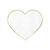 Servietten Herz Wei� mit Goldrand - 14,5�12,5 cm, 20 St�ck