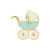 Servietten Form Kinderwagen - Blau, 14 � 15 cm, 20 St�ck