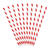 Papierstrohhalme gestreift - Rot, 19,5 cm, 10 St�ck