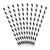 Papierstrohhalme gestreift - Schwarz, 19,5 cm, 10 St�ck